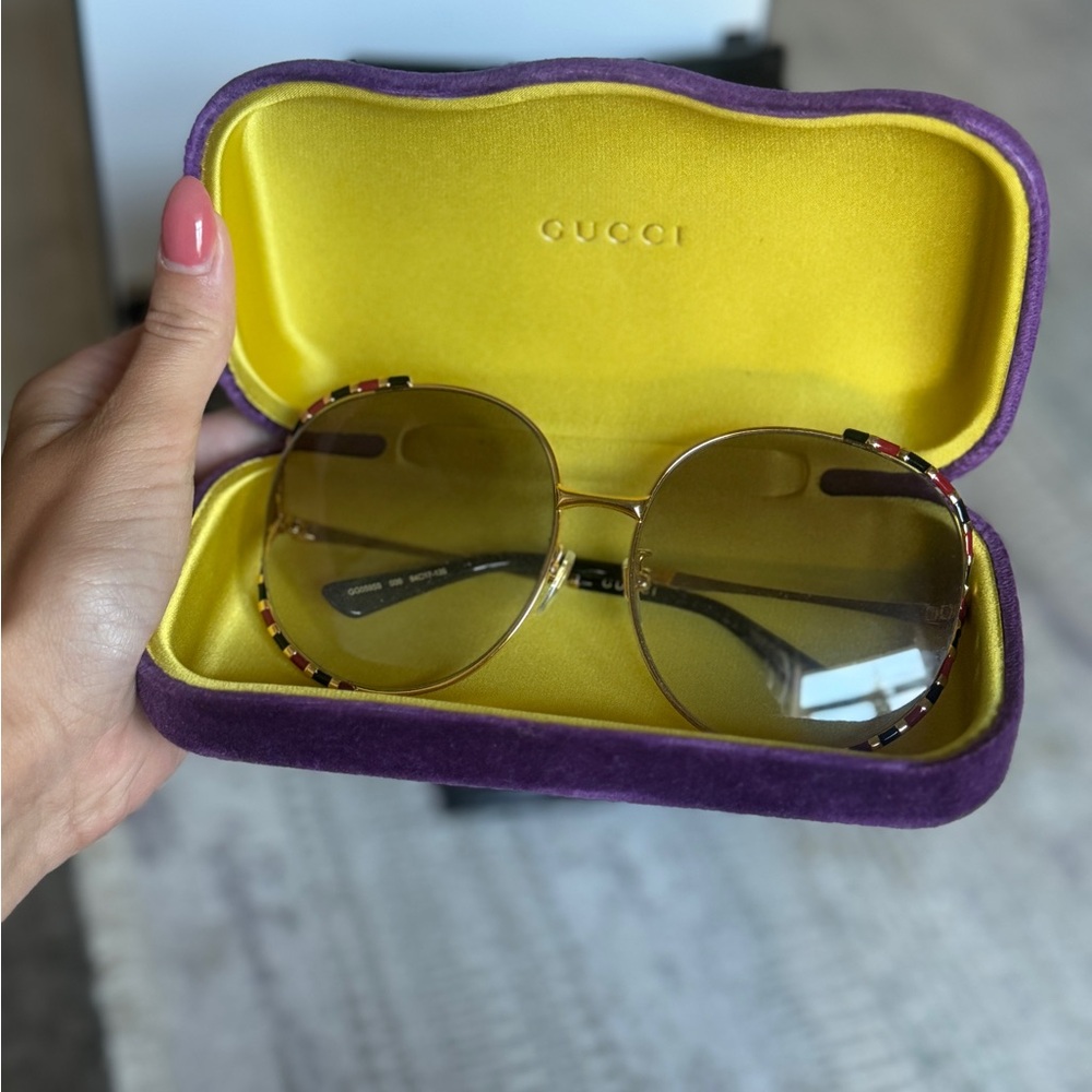 Gucci Gold Frame Sunglasses - Rare Brown Tint